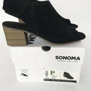 Sonoma Vitalize Ortholite Suede Sandal Heels